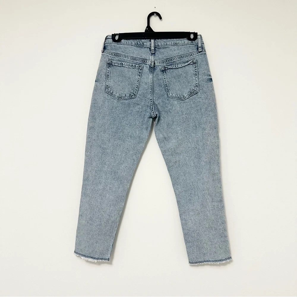 GAP Kids Light Blue Distressed Cropped Mid Rise Girlfriend Jeans Girls size 14